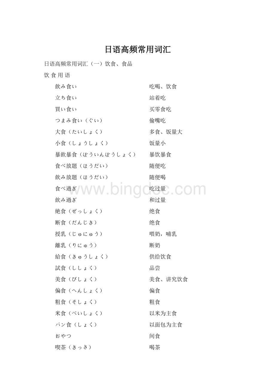 日语高频常用词汇.docx_第1页