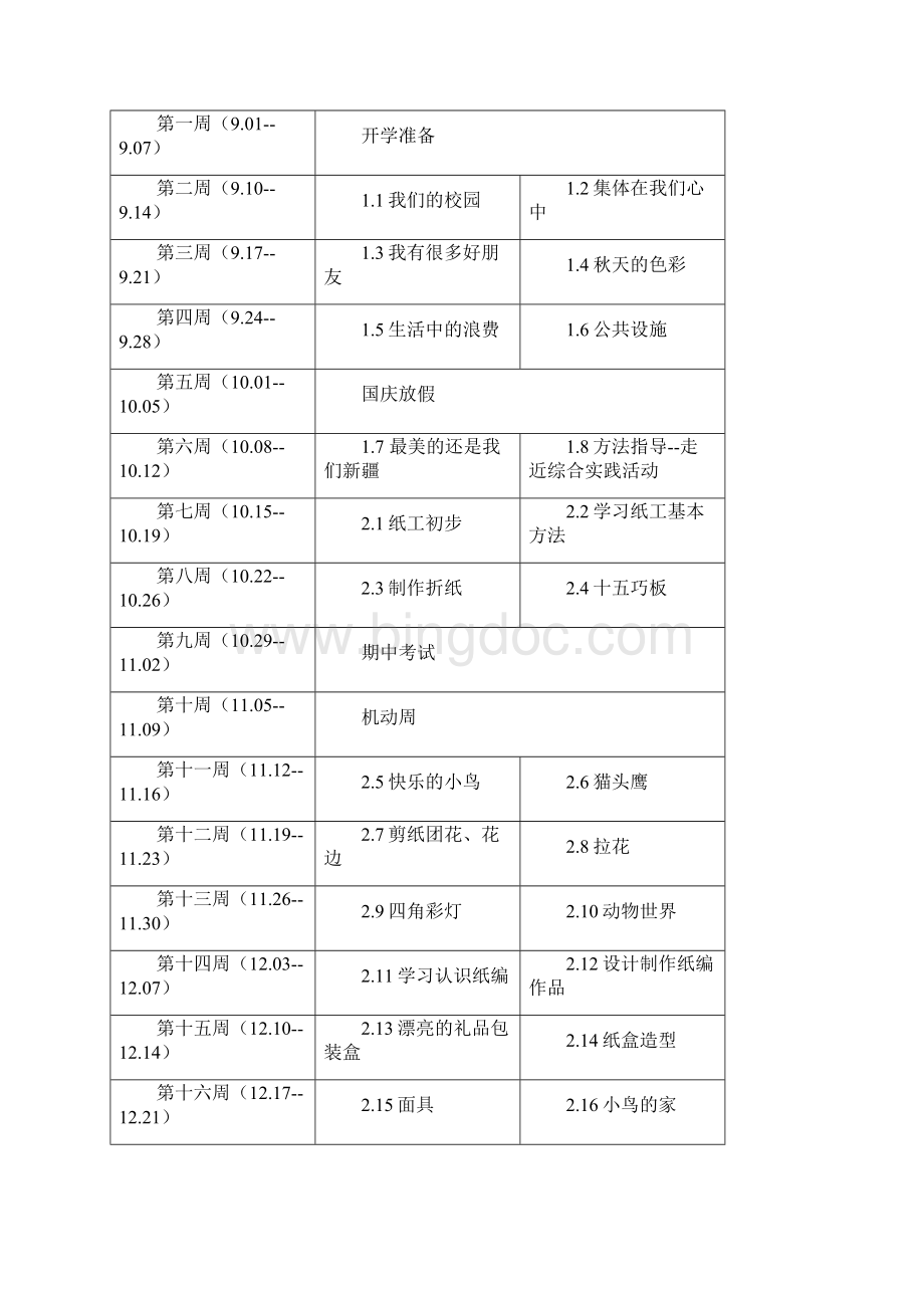 完整打印版新疆小学三年级上册综合实践活动教案.docx_第2页