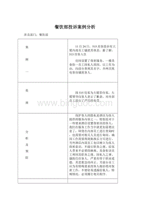 餐饮部投诉案例分析.docx