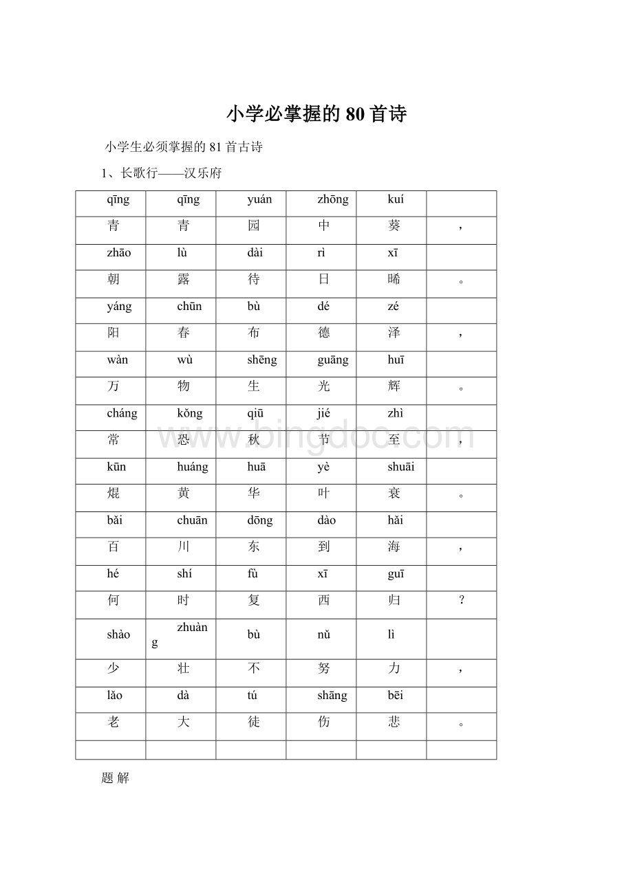 小学必掌握的80首诗.docx