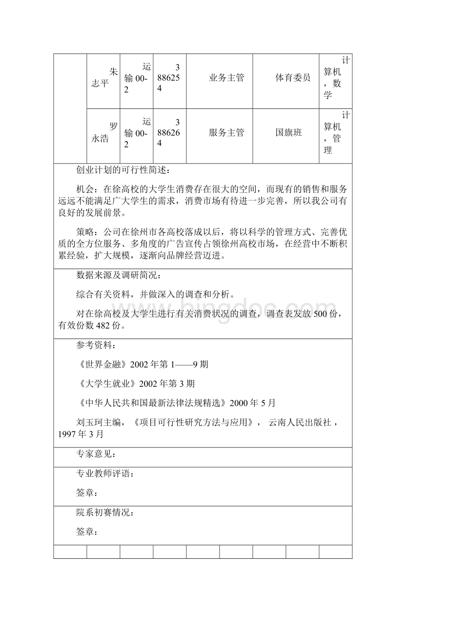 中国矿业大学创业计划竞赛评审书Word格式.docx_第2页