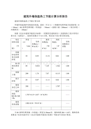 建筑外墙保温热工节能计算分析报告.docx