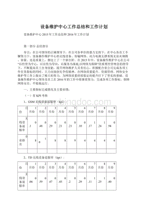 设备维护中心工作总结和工作计划.docx