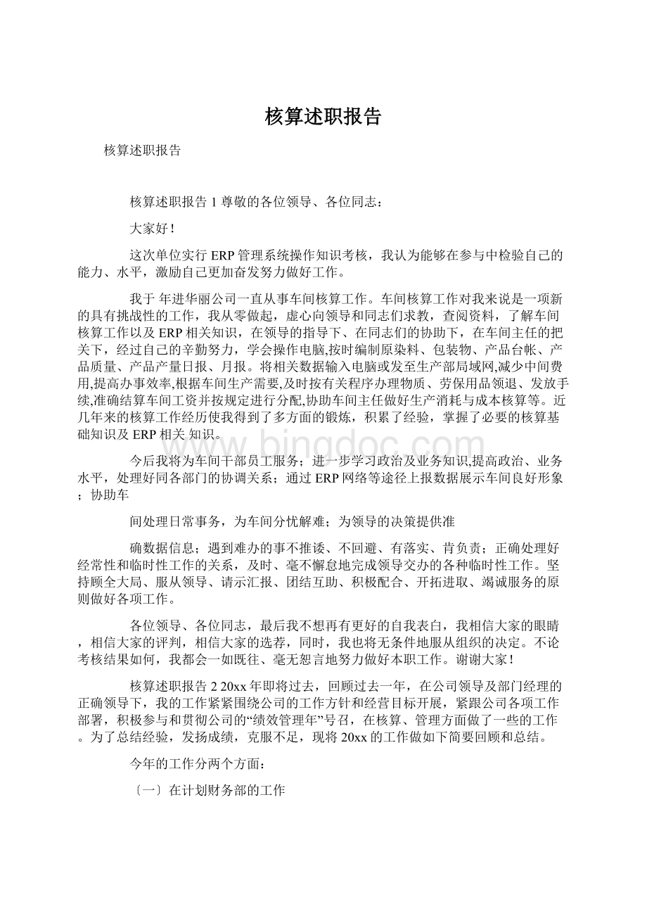 核算述职报告Word下载.docx_第1页