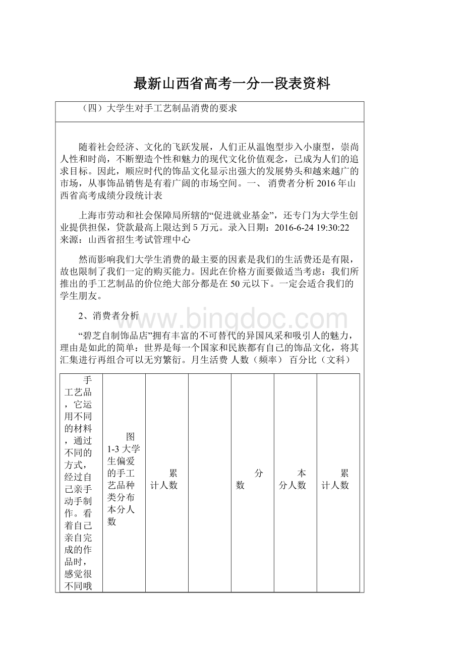 最新山西省高考一分一段表资料.docx