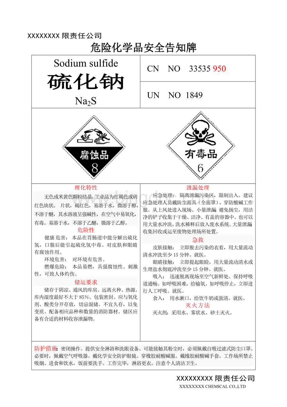 危险化学品安全告知牌(硫化钠).doc