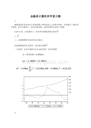 金融系计量经济学复习题Word格式.docx