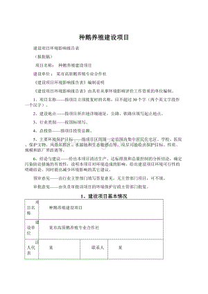 种鹅养殖建设项目Word文档格式.docx