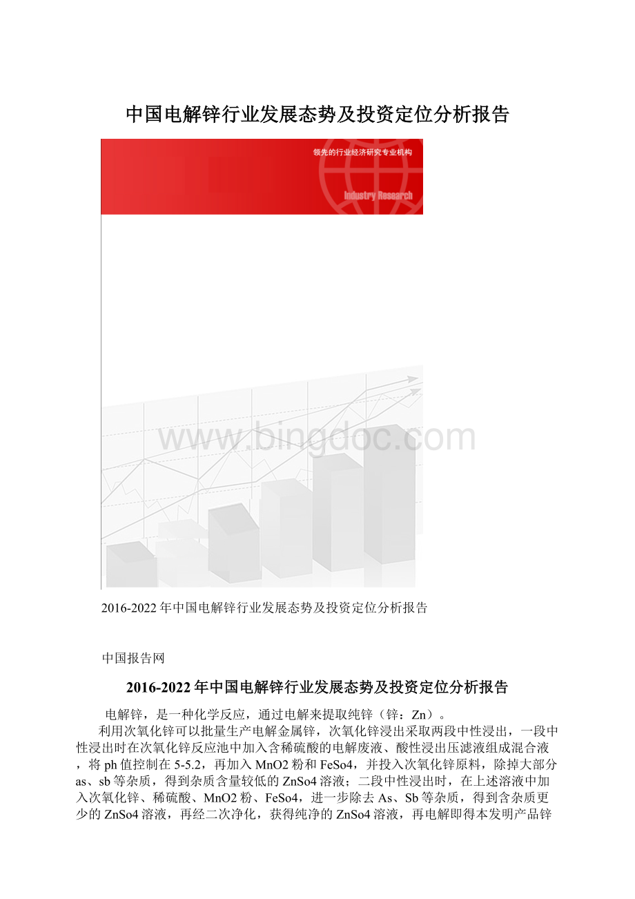 中国电解锌行业发展态势及投资定位分析报告.docx