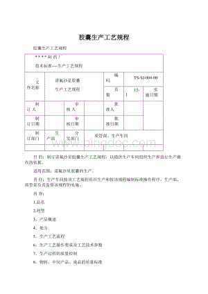 胶囊生产工艺规程Word文件下载.docx