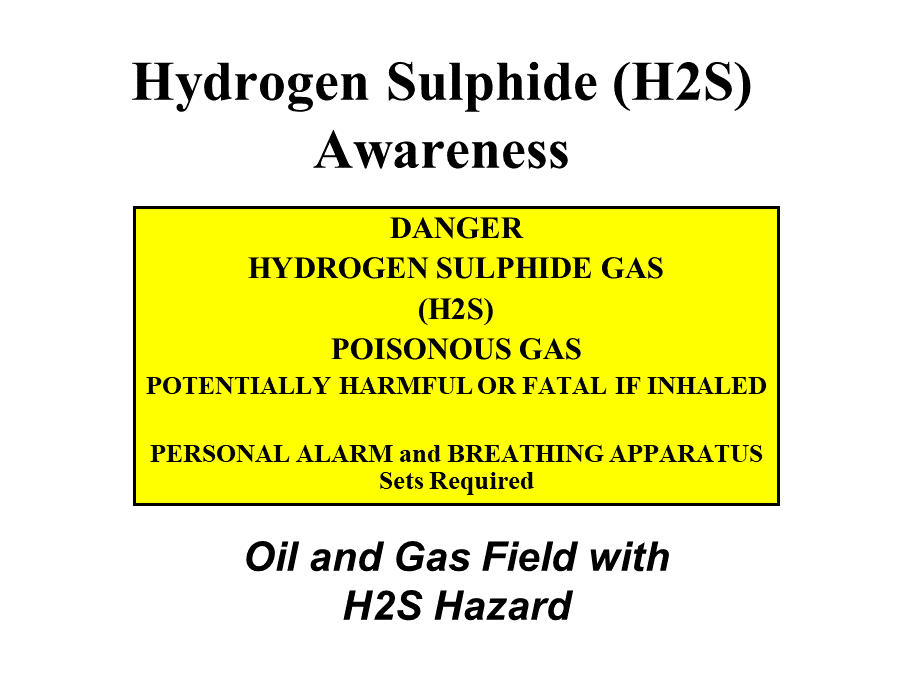硫化氢防护与安全培训优质PPT.ppt