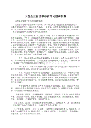 大型企业管理中存在的问题和根源Word文档下载推荐.docx