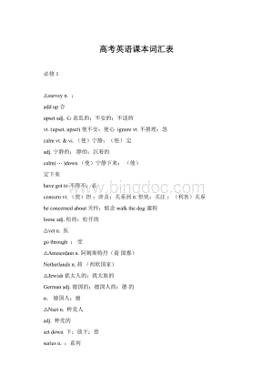 高考英语课本词汇表.docx