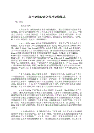 软件架构设计之常用架构模式文档格式.docx