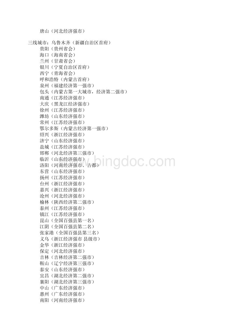 中国城市最新分级文档格式.docx_第2页