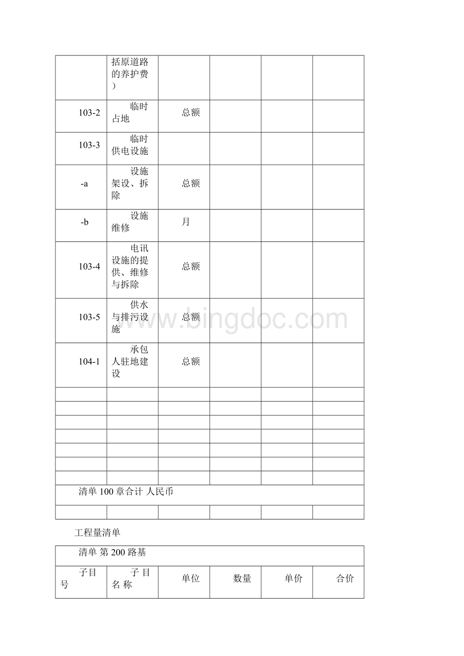 标准工程量清单细目编号公路工程DOC文档格式.docx_第2页