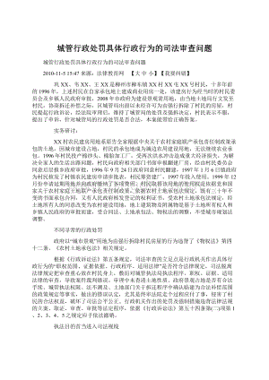 城管行政处罚具体行政行为的司法审查问题文档格式.docx