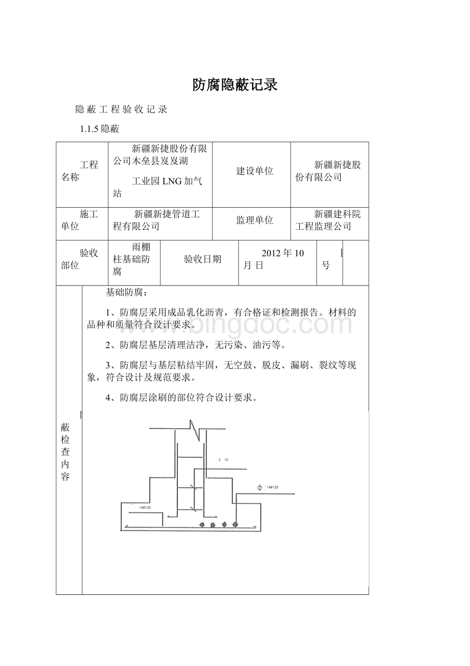 防腐隐蔽记录文档格式.docx