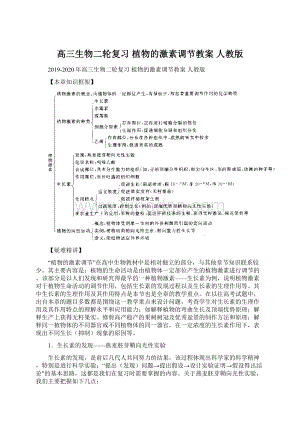 高三生物二轮复习 植物的激素调节教案 人教版.docx