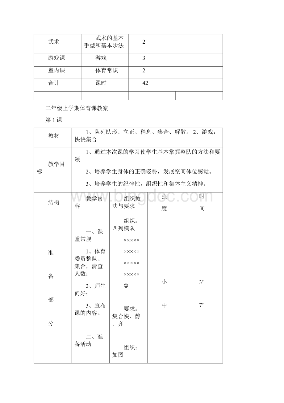 小学二年级体育教案上学期Word格式文档下载.docx_第2页