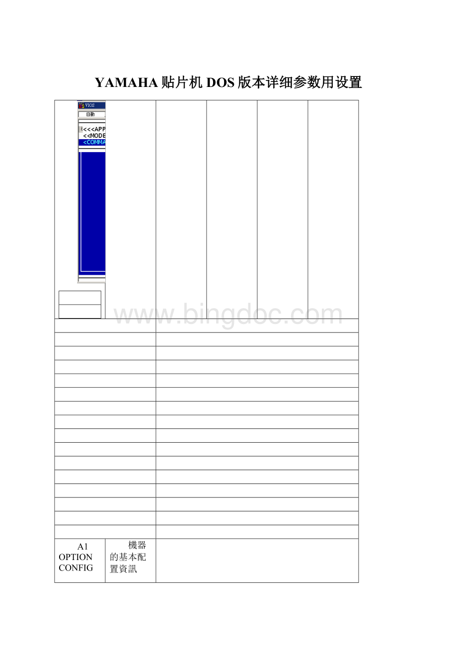 YAMAHA贴片机DOS版本详细参数用设置.docx_第1页