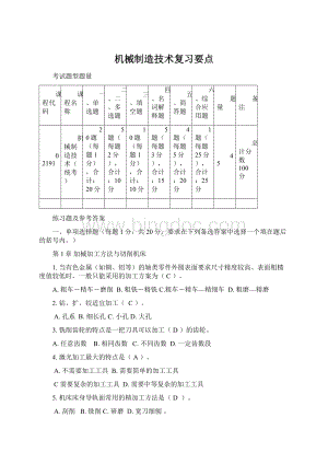 机械制造技术复习要点.docx