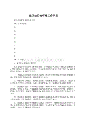 保卫处治安管理工作职责文档格式.docx