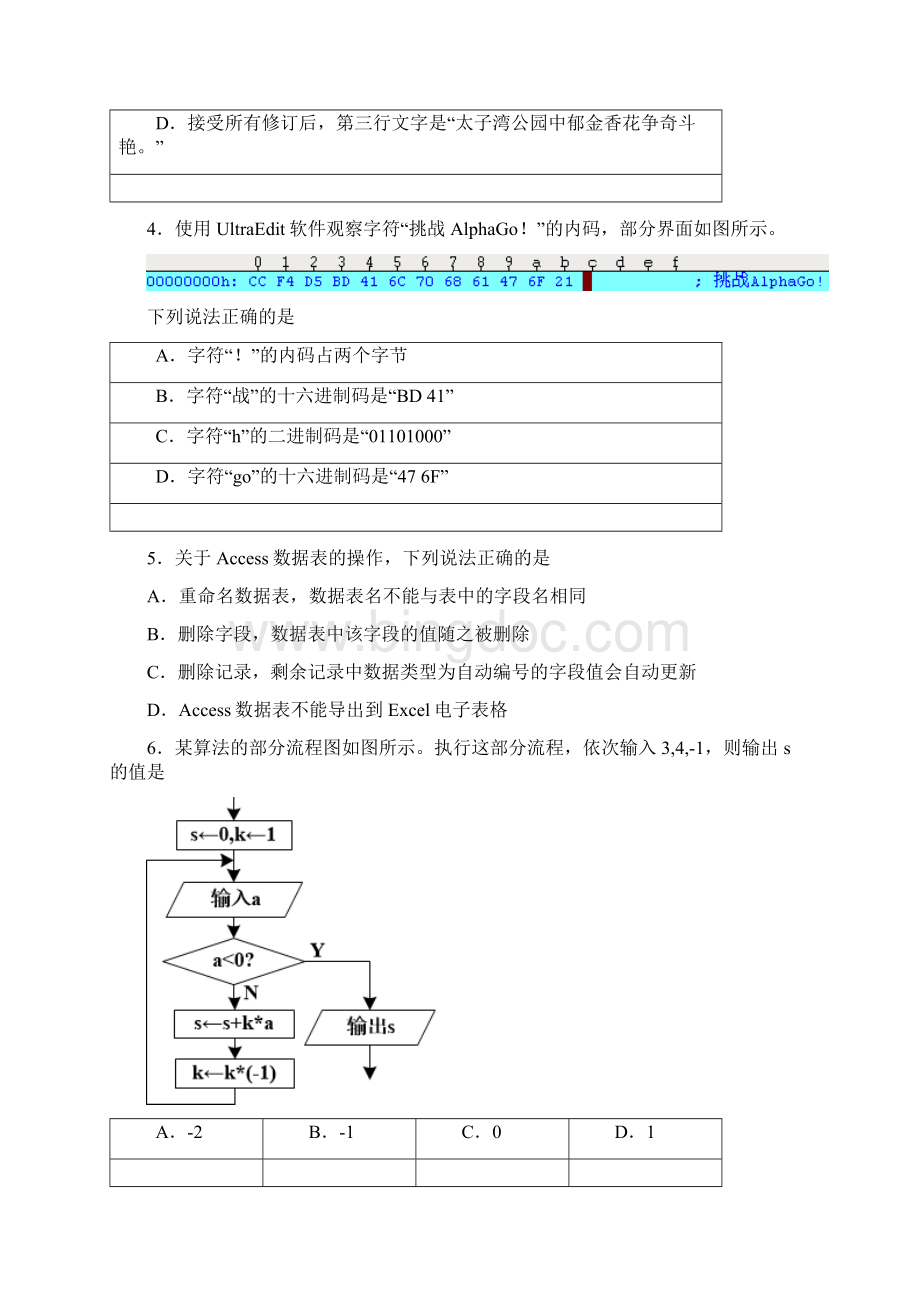 浙江信息技术学考选考真题含答案解析.docx_第2页