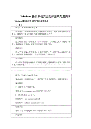 Windows操作系统安全防护基线配置要求.docx