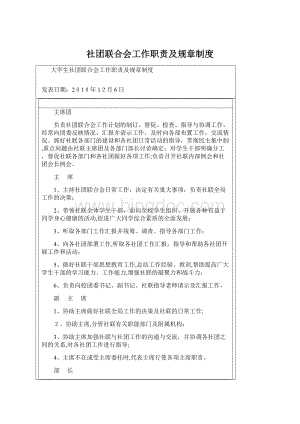 社团联合会工作职责及规章制度.docx