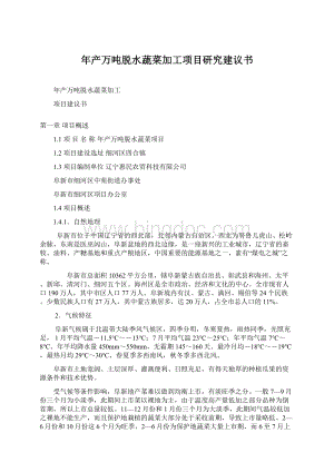 年产万吨脱水蔬菜加工项目研究建议书Word下载.docx