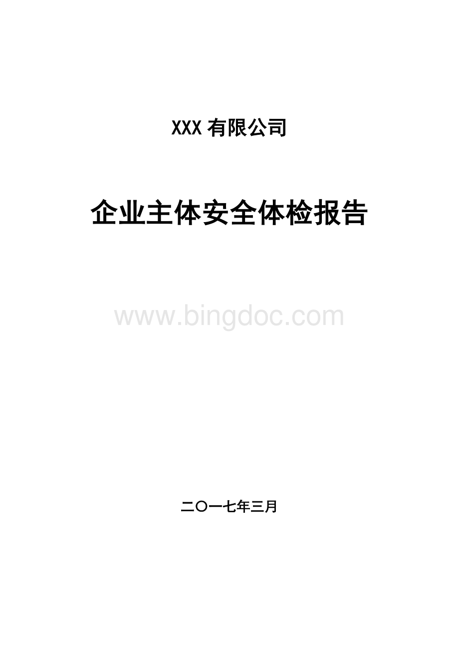 XXX有限公司企业主体安全体检报告.doc_第1页