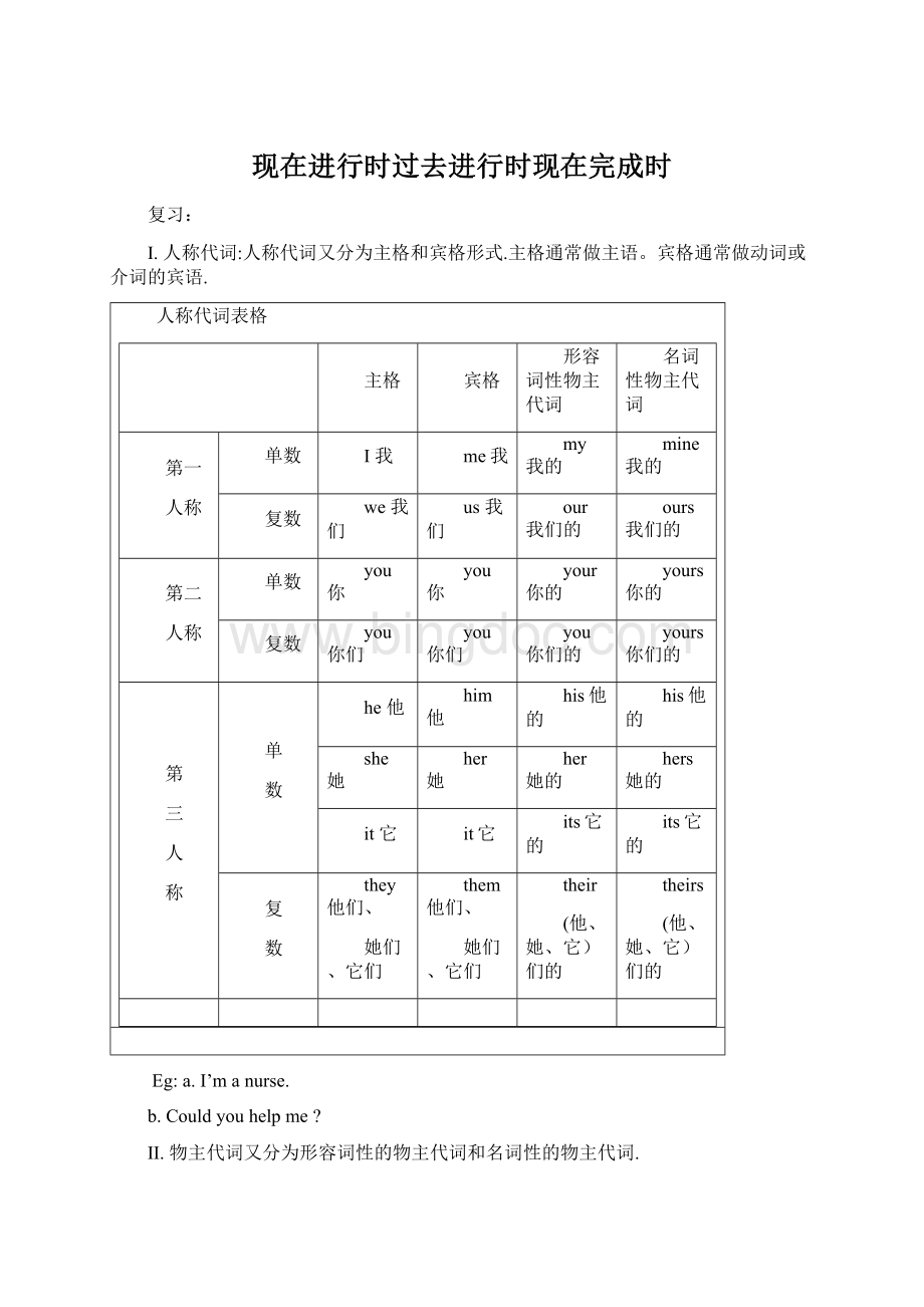 现在进行时过去进行时现在完成时.docx