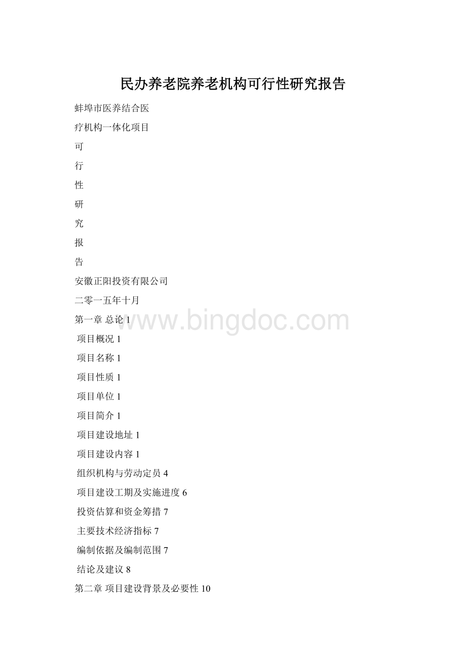 民办养老院养老机构可行性研究报告Word文档格式.docx