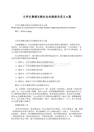 大学生暑期支教社会实践报告范文6篇.docx