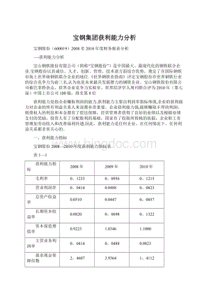 宝钢集团获利能力分析Word文档格式.docx