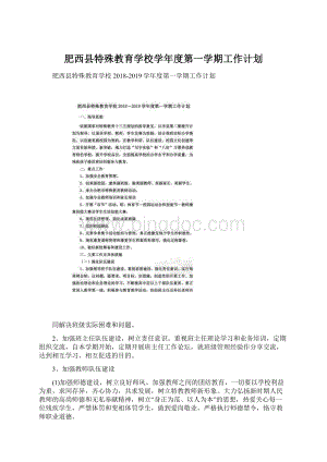 肥西县特殊教育学校学年度第一学期工作计划Word下载.docx