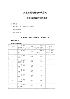 质量控制措施与创优措施.docx