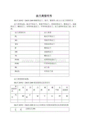 法兰类型代号Word下载.docx