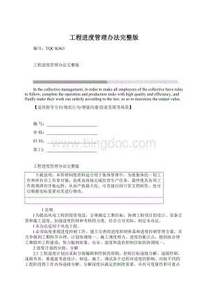 工程进度管理办法完整版.docx