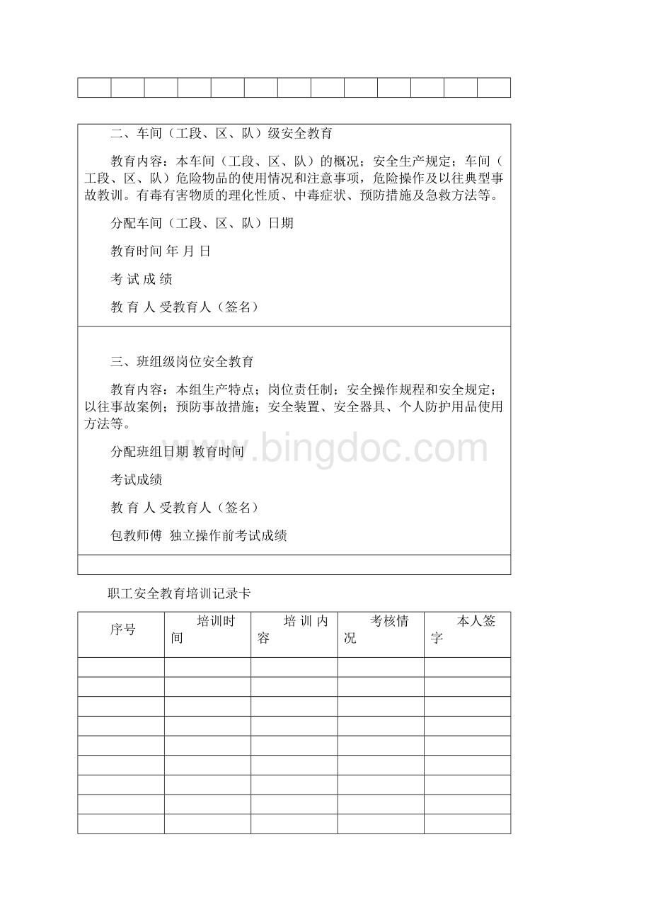 企业职工安全教育培训档案范本Word文档格式.docx_第2页