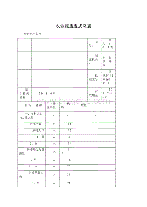 农业报表表式竖表.docx