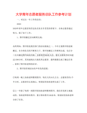 2023大学青年志愿者服务总队工作参考计划Word文档下载推荐.docx