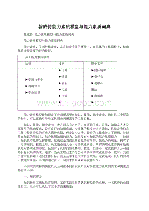 翰威特能力素质模型与能力素质词典.docx