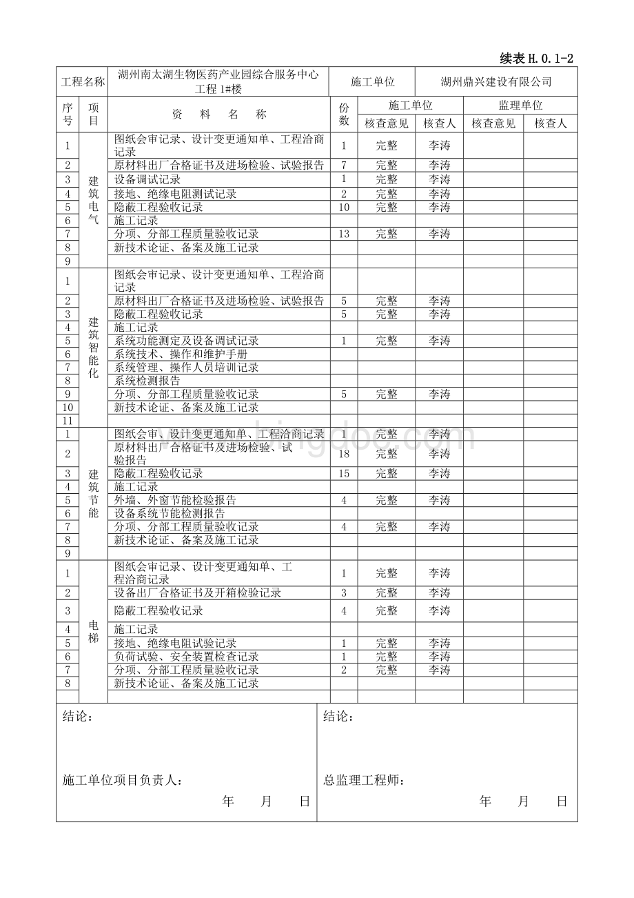 单位工程竣工验收记录(新)文档格式.doc_第3页