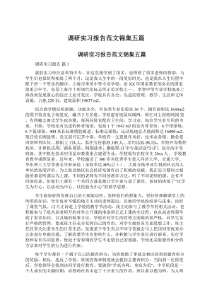 调研实习报告范文锦集五篇Word格式.docx