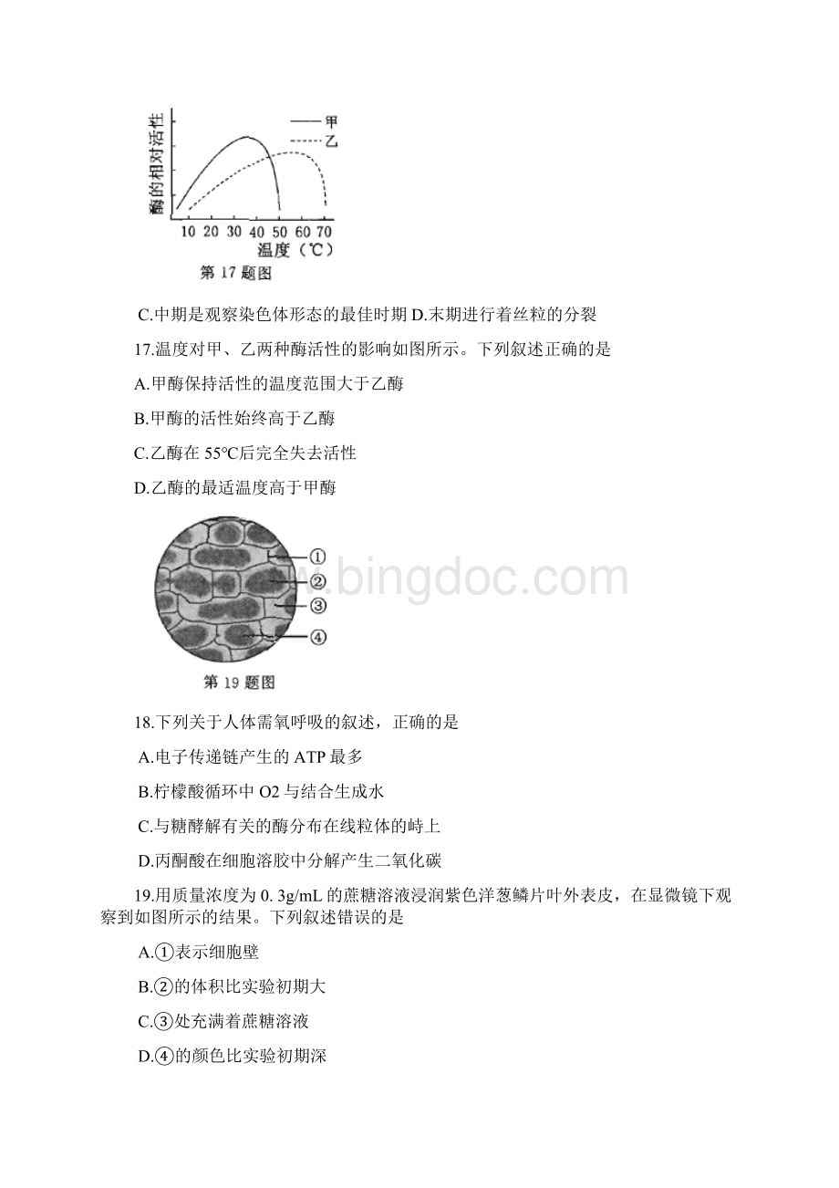浙江省生物学考选考试题.docx_第3页