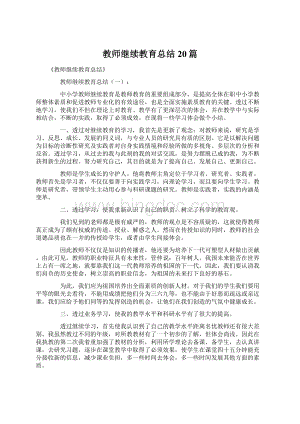 教师继续教育总结20篇.docx