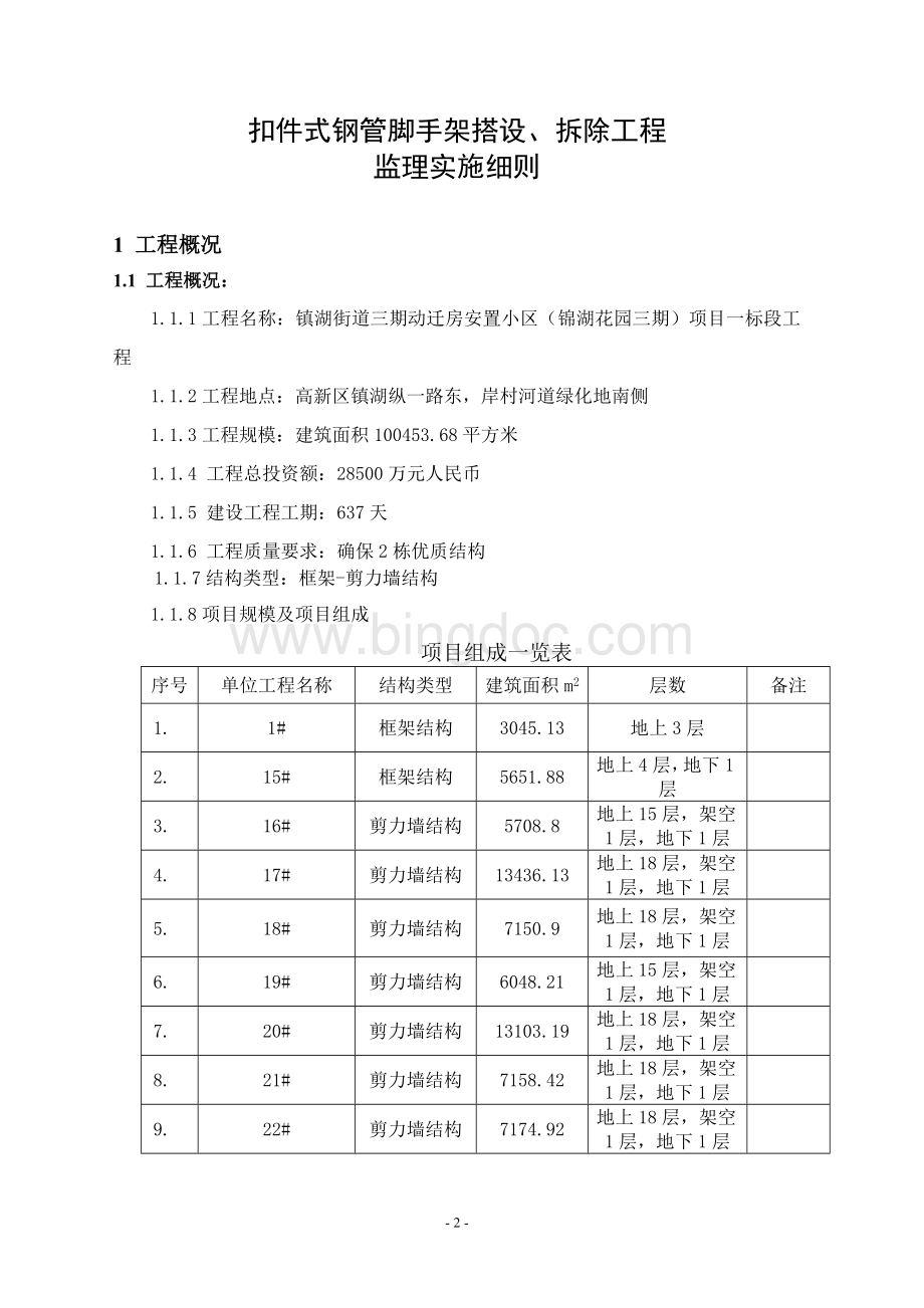 扣件式钢管脚手架搭设拆除工程(镇湖三期).doc_第2页