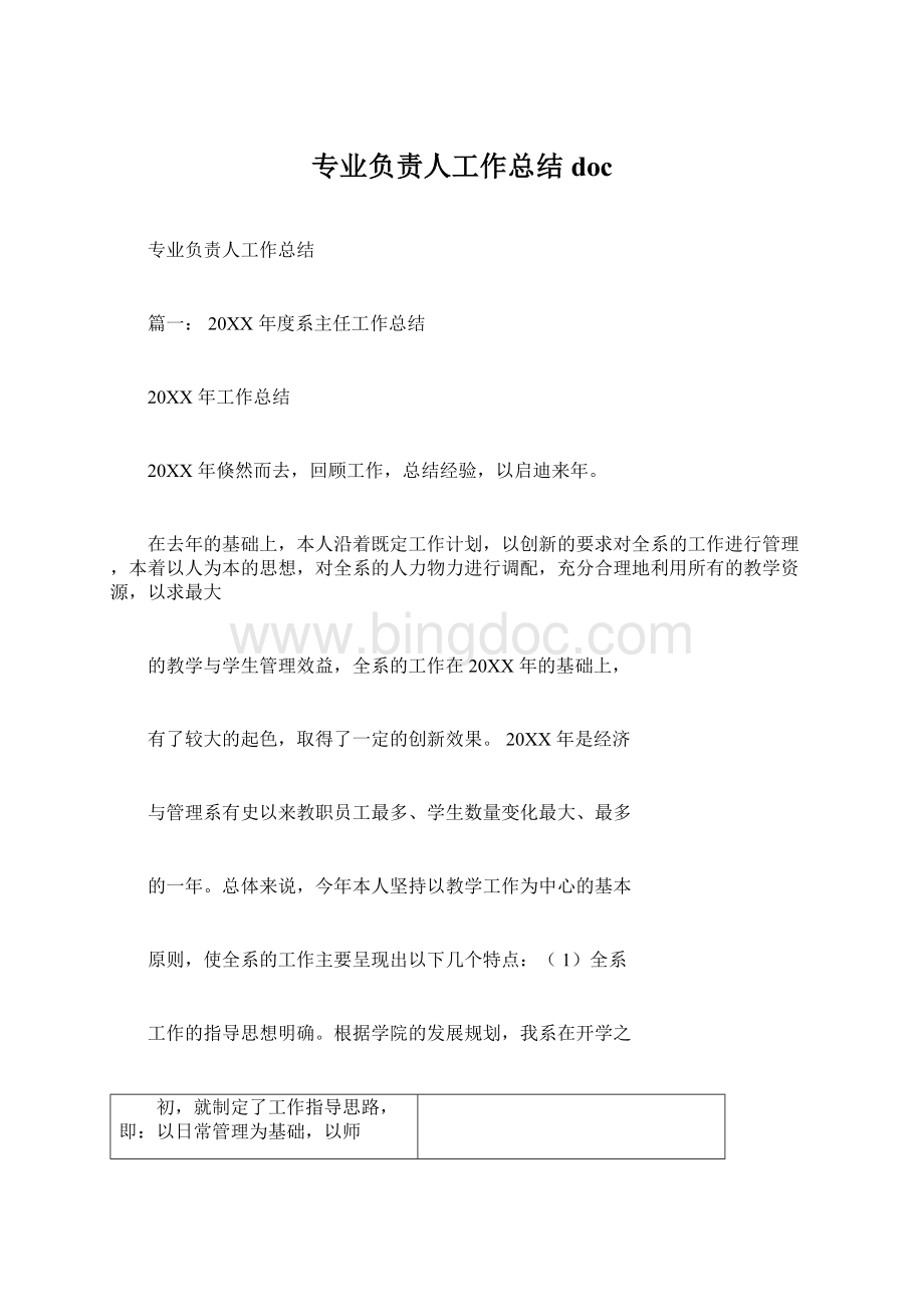 专业负责人工作总结docWord下载.docx